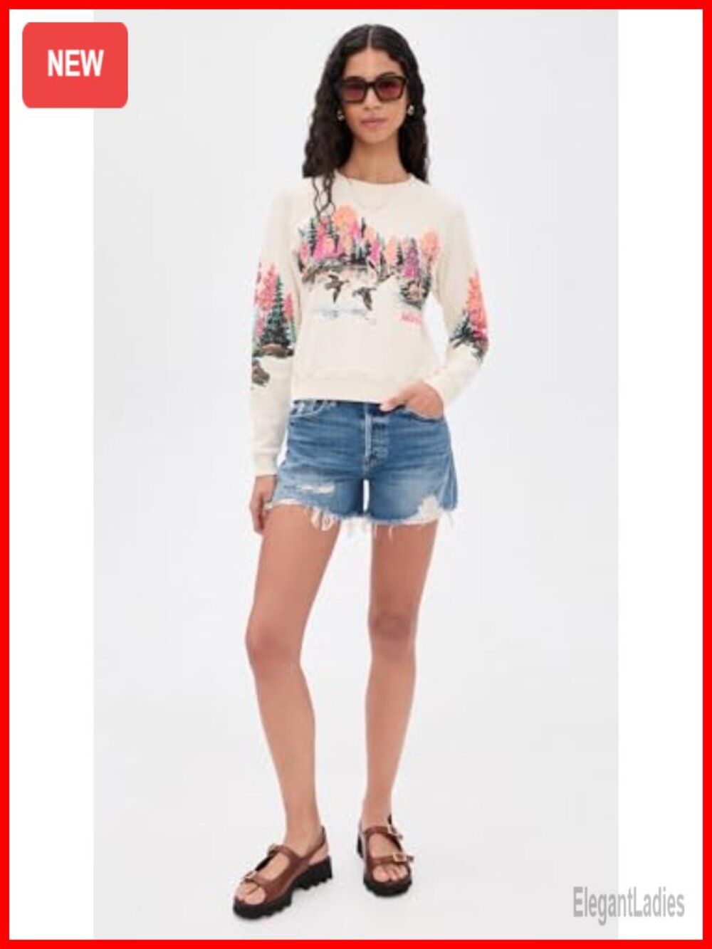 Mid Rise Loose Fit Distressed Denim Jean Shorts - Picture 4 of 5
